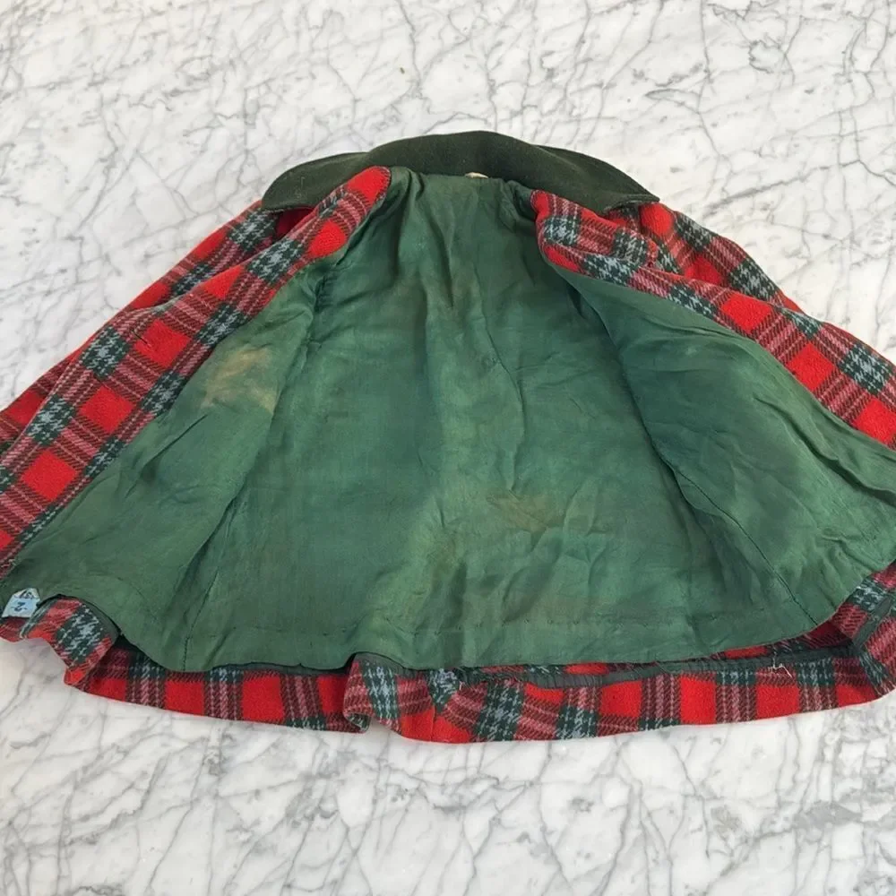Vintage Plaid Wool Coat Peacoat Sz 4/5
